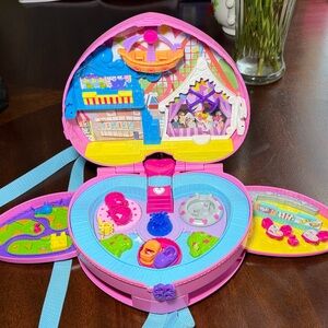 Mattel Polly Pocket Heart-Shaped Doll Playset - Pink and Blue